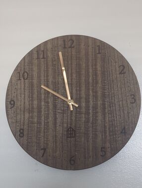 Hearth And Hand Clock Woodgrain Clock with Gold Hands